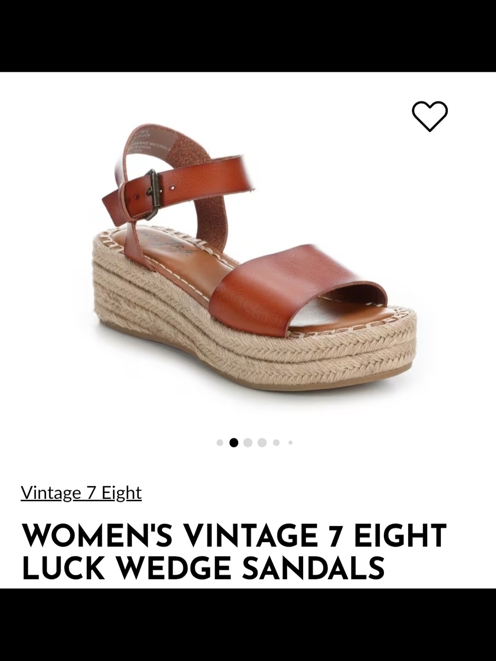 Cognac Leather Espadrille Wedge Sandals